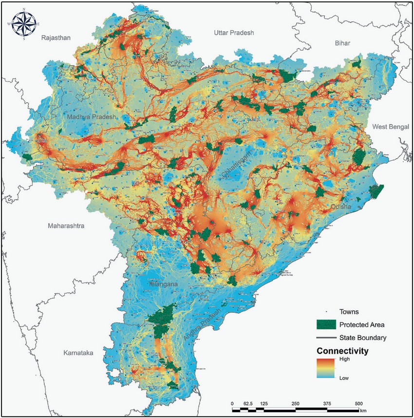 Corridor Connectivity: Map depicting tiger connectivity between Protected Areas in the Central Indian Landscape