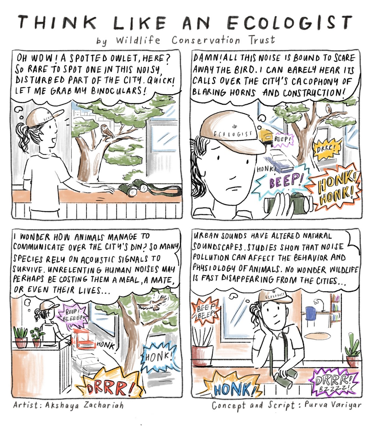 Dive into the ‘Think Like an Ecologist’ comic series by Wildlife Conservation Trust and begin viewing the natural world with more respect, appreciation, curiosity, and sensitivity. Enjoy reading the comic series and feel free to download and share them widely.