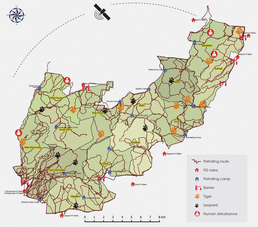 Realising that the on-ground protection of forests and wildlife, which encompasses patrolling and intelligence gathering, needed to be more robust to keep wildlife crime in check, in 2016, WCT launched its Law Enforcement Monitoring (LEM) programme, in collaboration with the Wildlife Institute of India (WII), State Forest Departments and the National Tiger Conservation Authority (NTCA), to make patrolling more systematic and tactical, so as to eliminate or reduce illegal activities inside tiger reserves and other PAs.