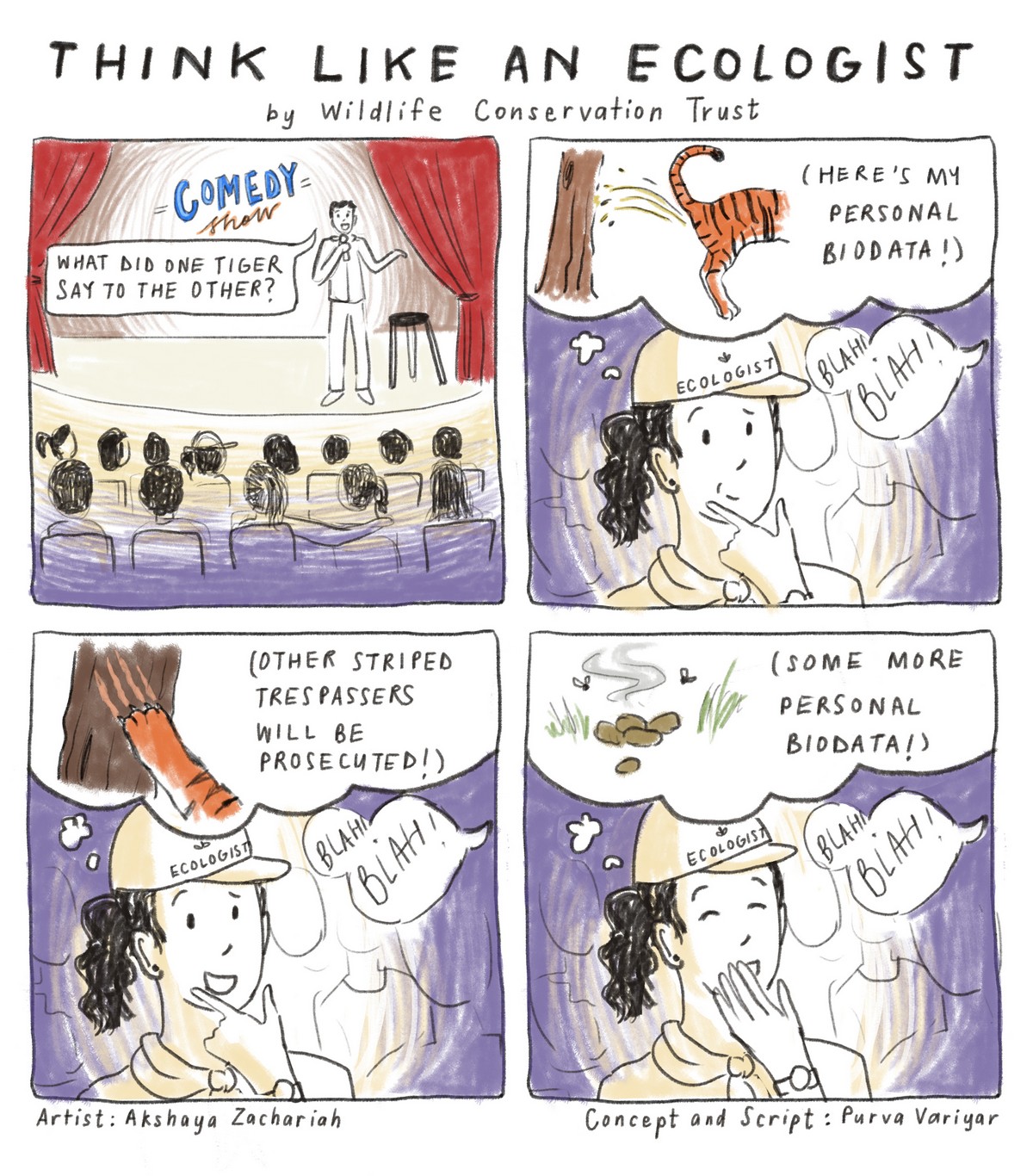 Dive into the ‘Think Like an Ecologist’ comic series by Wildlife Conservation Trust and begin viewing the natural world with more respect, appreciation, curiosity, and sensitivity. Enjoy reading the comic series and feel free to download and share them widely.