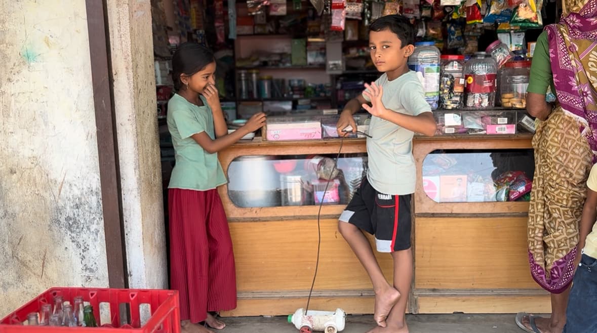 What Privilege Looks Like in the Wild - A child with his self-made jugaad car.